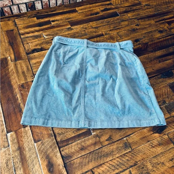 LOFT Blue A-Line Mini Skirt with Tie Front - Picture 8 of 8